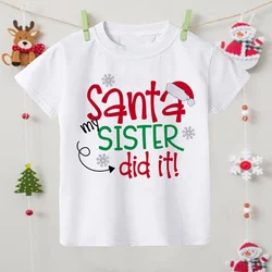 Camiseta navideña infantil de manga corta unisex