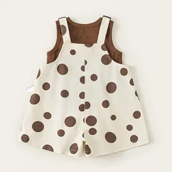 Conjunto de verano infantil top sin mangas y mono