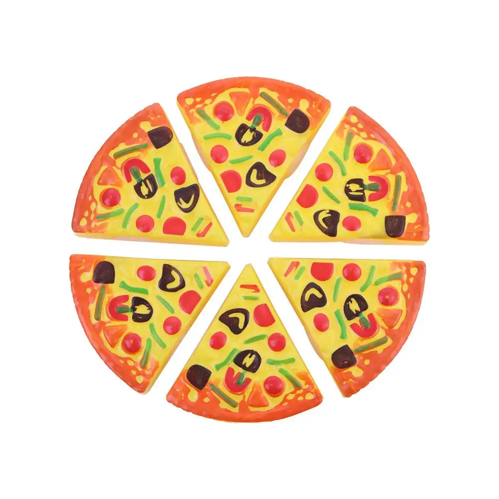 Juguete de Pizza pequeño para niños, cocina de simulación, fiesta de Pizza, comida rápida, juguete de comida para niños, 6 uds. - imagen 4