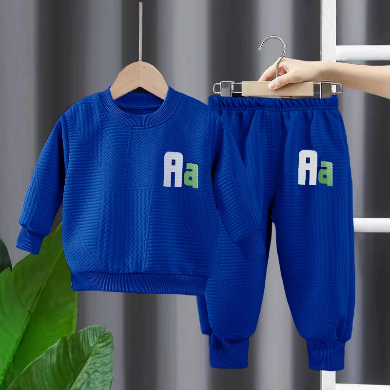 Ropa de primavera y otoño para niños pequeños, ropa para niños, moda coreana, camisetas informales de manga larga con letras para bebés y pantalones, conjuntos para niños BC2307 - imagen 4