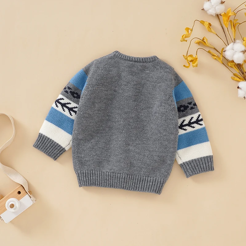 Suéter de punto para bebé recién nacido, ropa para niños pequeños de 0 a 18M, Tops, chaqueta a rayas a la moda, cárdigan de manga larga para niño y niña, otoño - imagen 2