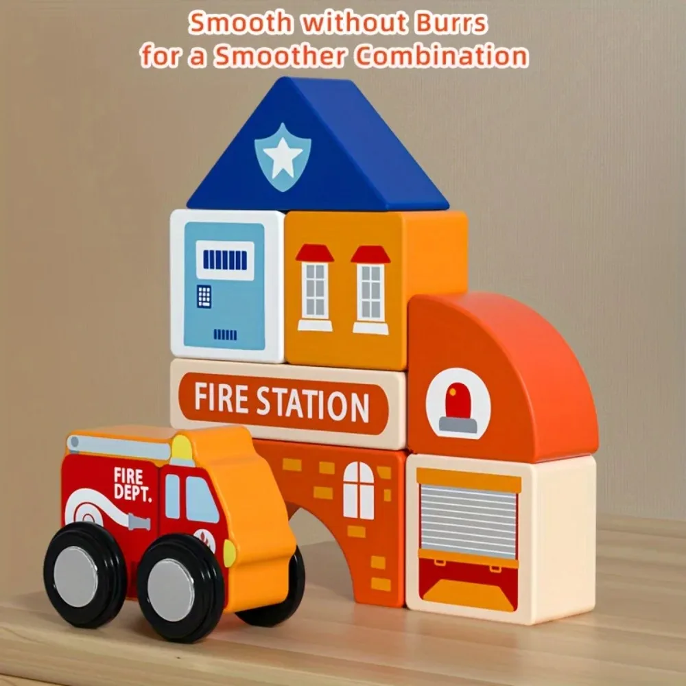 Bloques de madera y tren magnético – Juguetes educativos - imagen 5