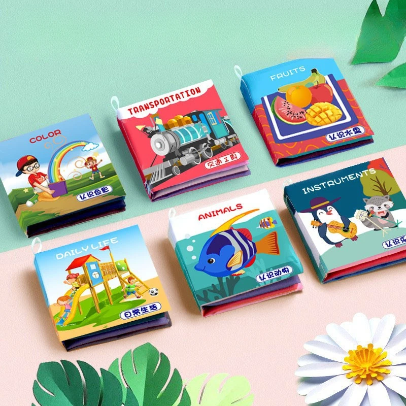 Libros de tela suave para bebé, libros silenciosos con sonido de crujido, juguetes educativos de aprendizaje temprano para bebé de 0 a 12 meses - imagen 3