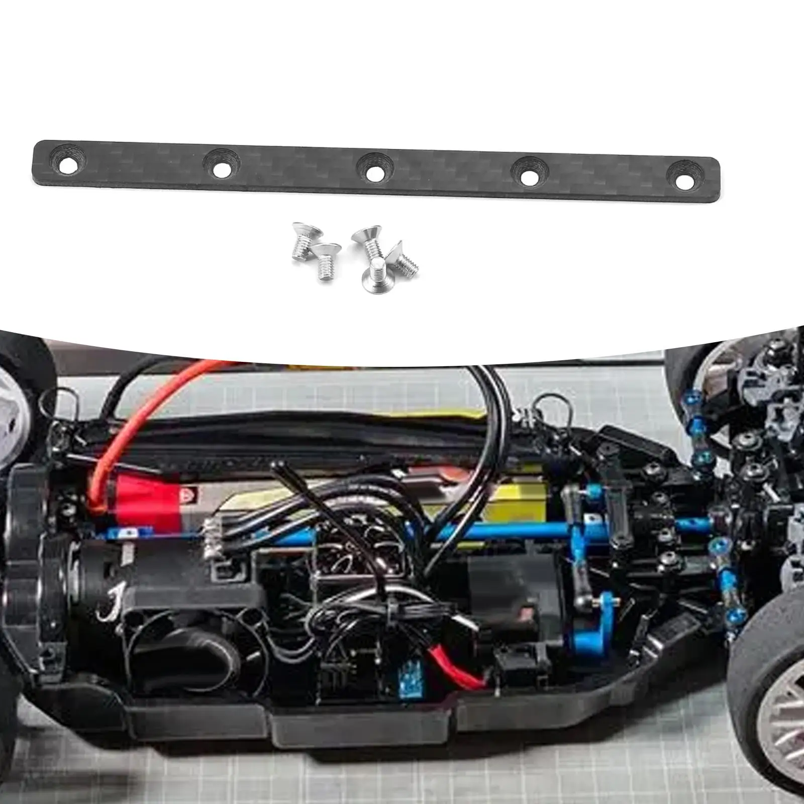1/10 RC Car Chassis Reinforcement Easy to Install Replacement DIY Accs RC Model Vehicle Parts Repair Parts for Hobby Car Truck