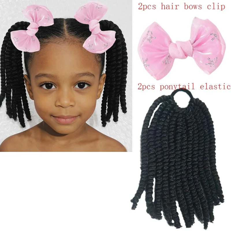 Extensiones de pelo rizado para niñas – Coletas elásticas sintéticas - imagen 3