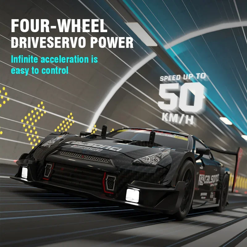 Rc 자동차 고속 4Wd 1/14 원격 제어 레이싱 드리프트 자동차 50 Km/h 전기 어린이 레이싱 차량 장난감 소년 어린이 선물 - imagen 3
