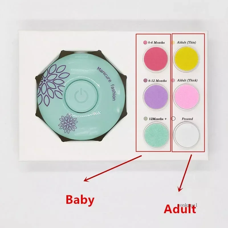 Recortador eléctrico para el cuidado de las uñas de bebés, cortaúñas para pedicura, cortador, tijeras pulidoras infantiles, cabezal de molienda para recién nacidos, 6 uds. - imagen 2