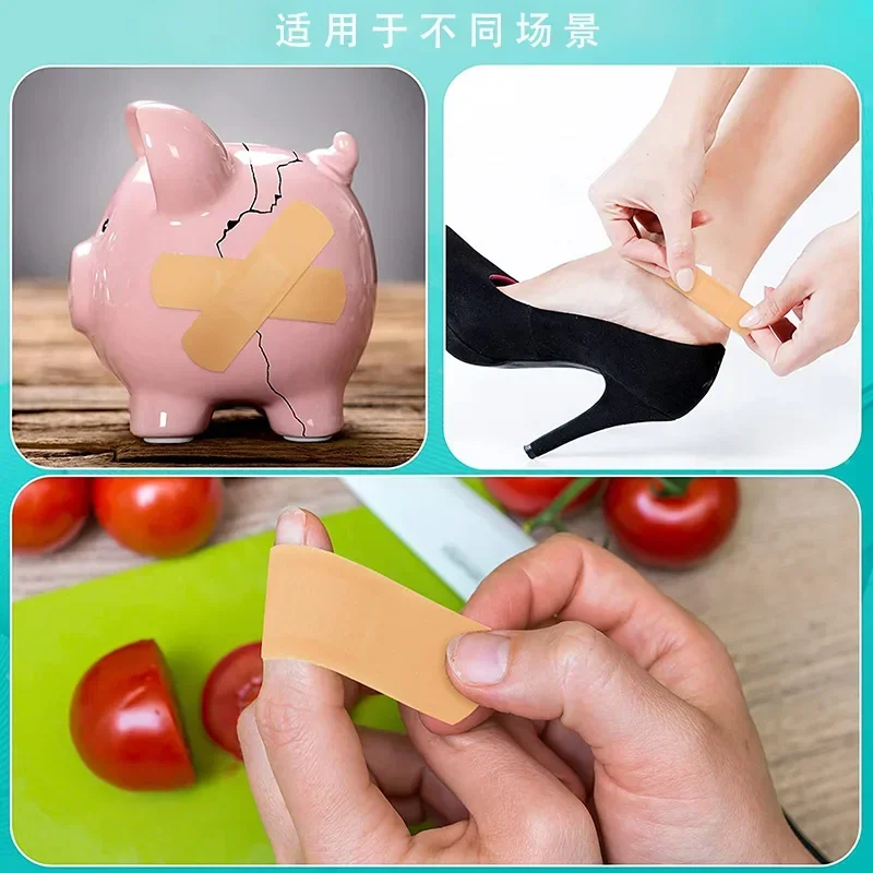 100 Uds tirita impermeable transpirable cojín yeso adhesivo herida hemostasia pegatina banda vendaje de primeros auxilios gasa médica