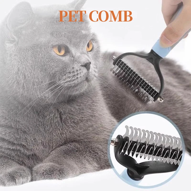 Alisador de pelo para mascotas, herramienta de depilación flotante anudada para gatos y perros, peine para mascotas - imagen 2