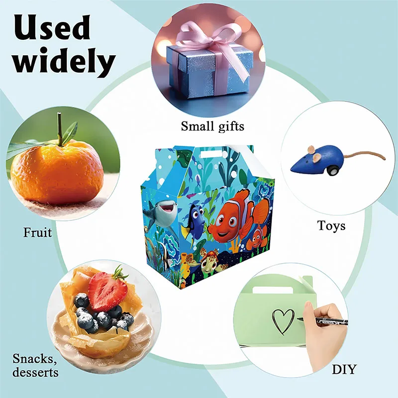 Finding Nemo-caja de papel de 10 piezas, suministros para fiestas, dulces, palomitas de maíz, galletas, aperitivos de Chocolate, decoración para fiestas de cumpleaños de bebé - imagen 4