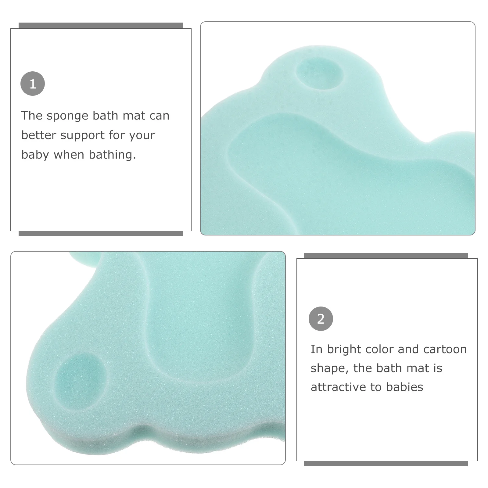 Almohadilla de esponja para baño infantil, transpirable, cómoda, antideslizante, estera de baño para bebé, almohadilla para arrodillarse para bañera, fregadero, cambio de pañales - imagen 3