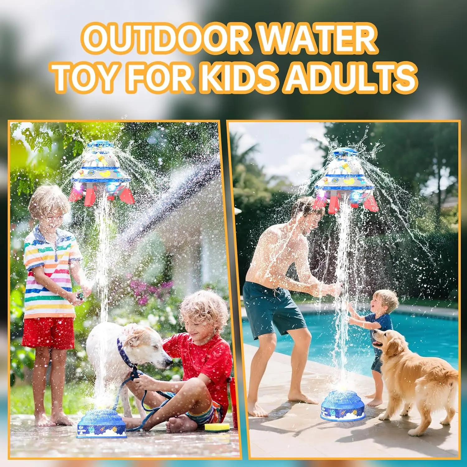 Juguetes lanzadores, aspersor para exteriores, chorro de agua, tiro, elevación a presión, juguete, interacción divertida en jardín, césped, juguetes acuáticos para niños - imagen 5