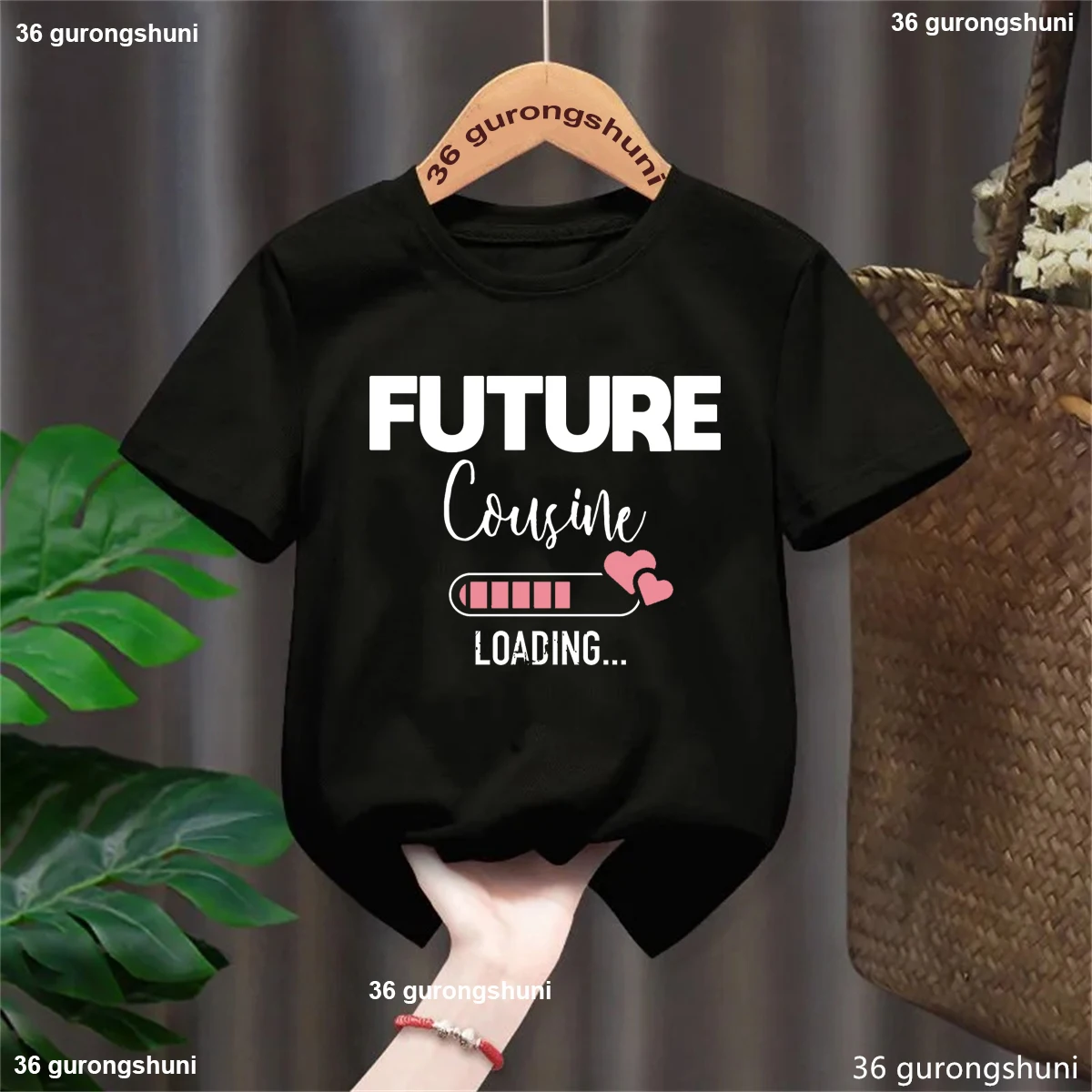 Camiseta con estampado de letras de carga del futuro francés, camiseta de anuncio de embarazo para niñas, ropa Kawaii para niños, camiseta sólida - imagen 5