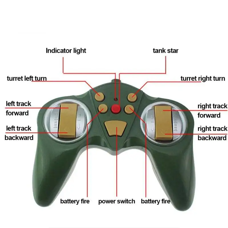 Tanque oruga RC teledirigido con luces para niños – Mando fácil - imagen 5