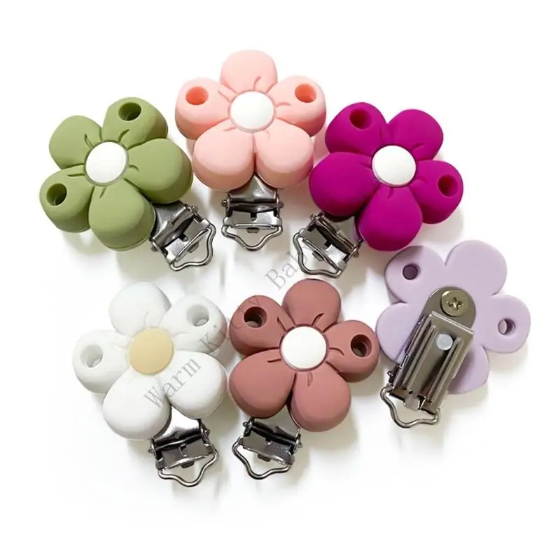 XXFE Baby Pitifier Clip Característica alimentación Encermada flores silicona CLAMP SEGUS - imagen 4