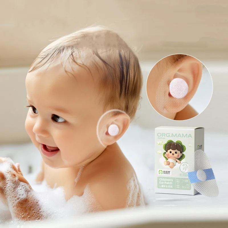 Almohadilla protectora para los oídos para baño de bebé recién nacido para evitar que el agua entre las orejas. Almohadilla impermeable para el lavado del cabello del bebé.