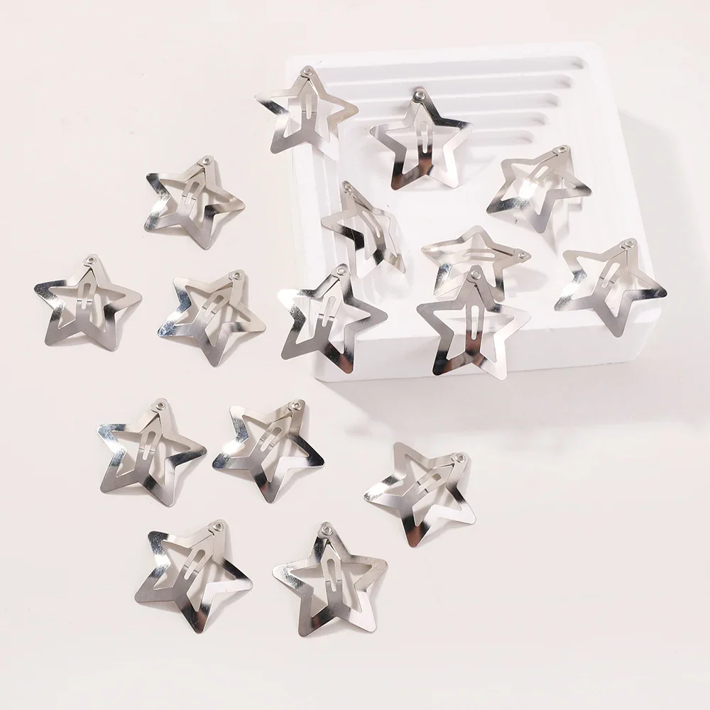 Y2K-Juego de pinzas para el pelo BB con estrella plateada para mujeres y niñas, pasadores laterales de Metal, accesorios para el cabello, regalos para la cabeza - imagen 5