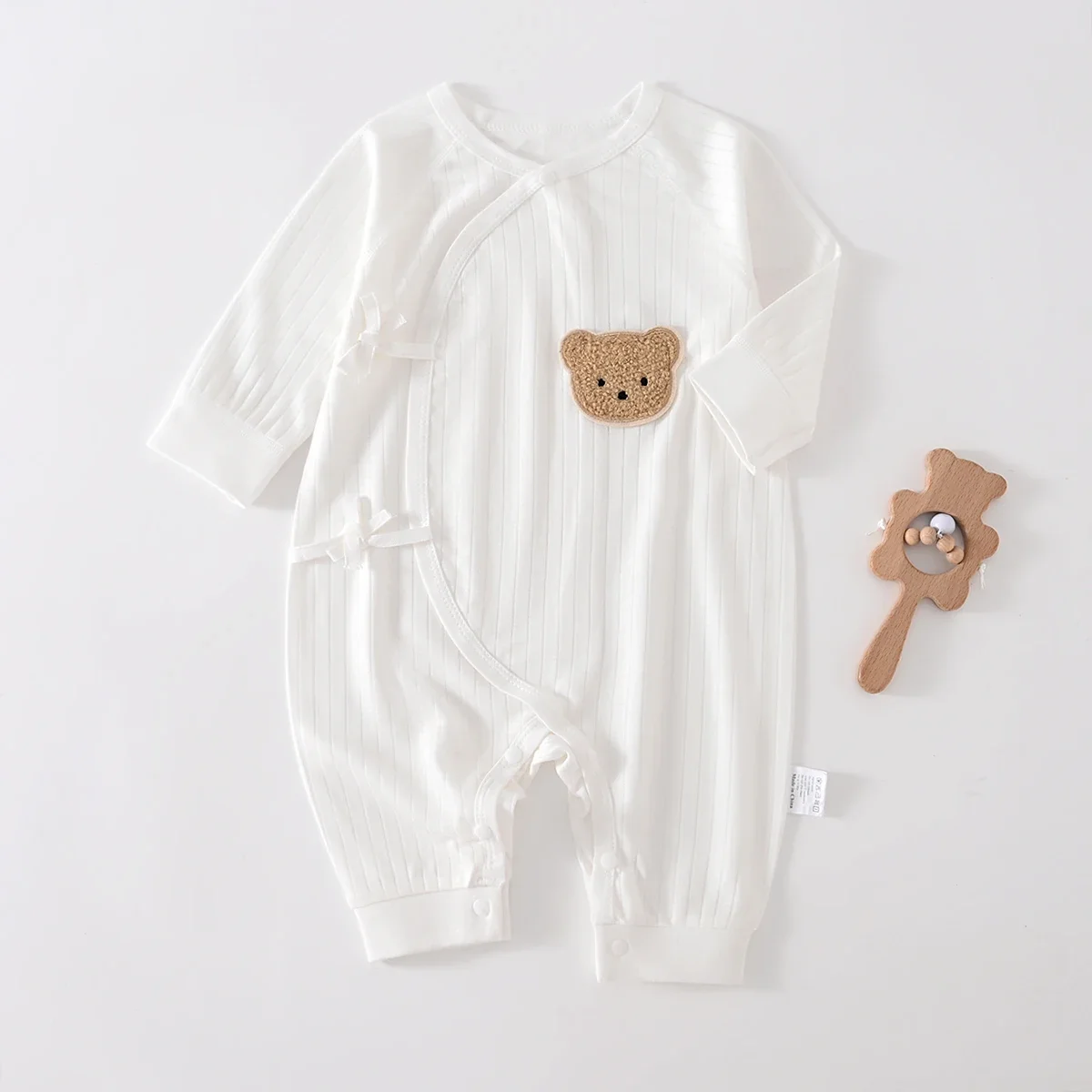 Somenie-mono Unisex de manga larga para bebé, mono con parches de animales bordados bonitos para las cuatro estaciones, para niños y niñas de 0-1-3-6M - imagen 2