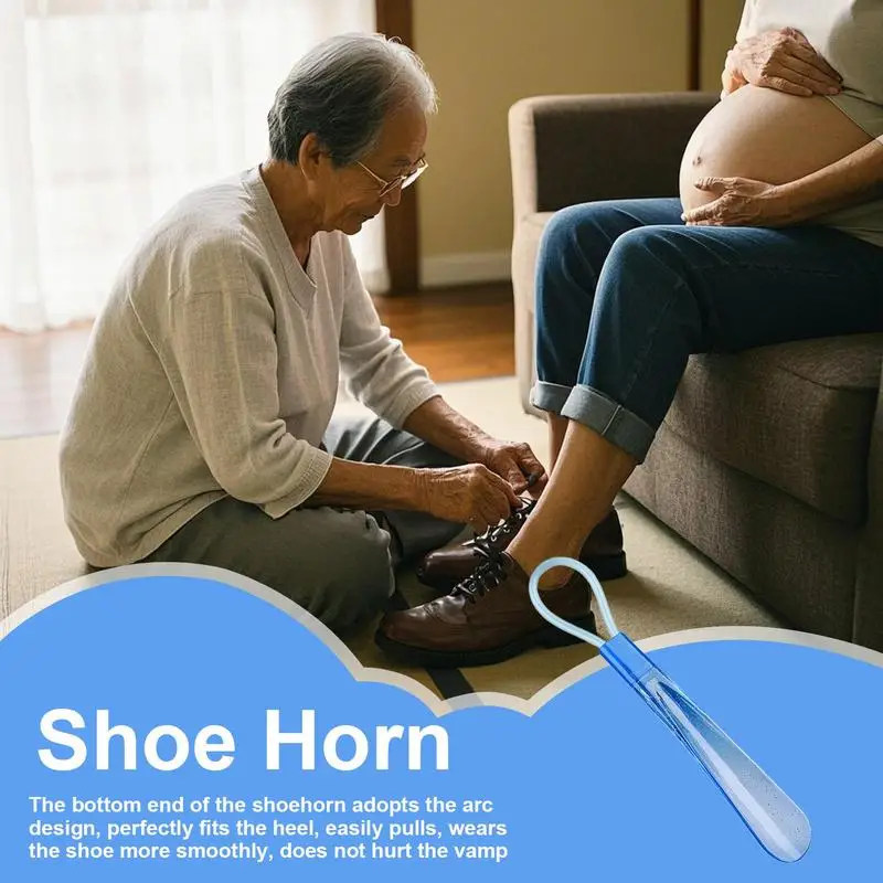 Palo de zapato de mango corto, ayudante de zapatos de plástico, artefacto de bocina, zapatos de bombeo, zapatos profesionales para mujeres y hombres, cuerno de zapatos, cuchara - imagen 5