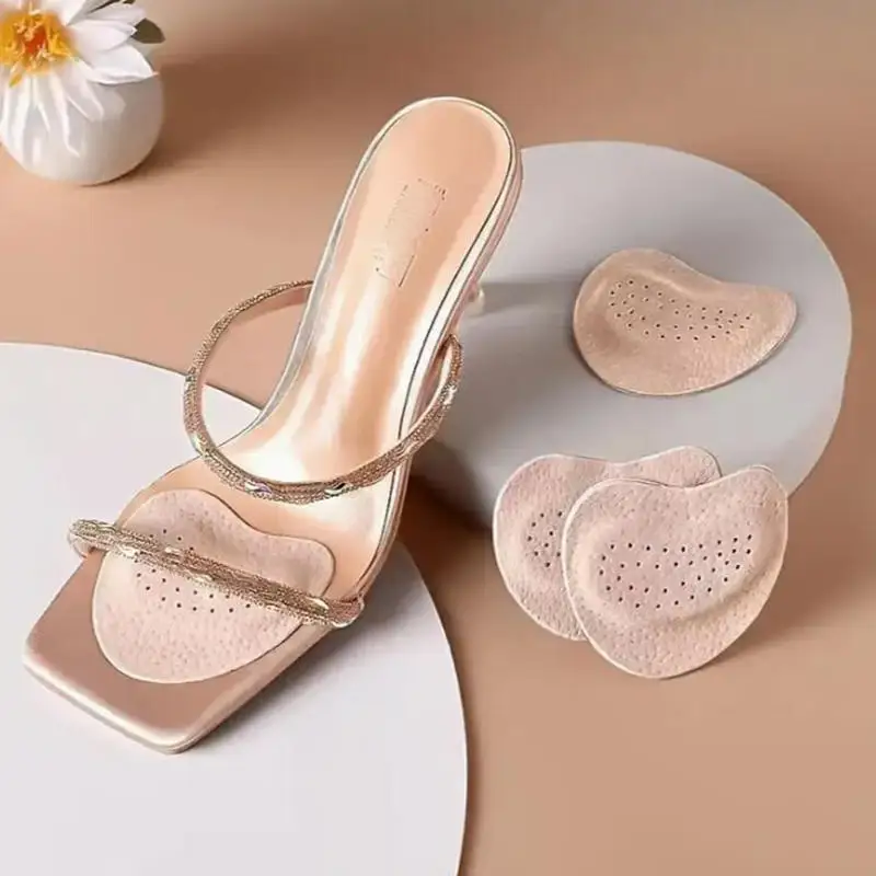 Sandalias pegatinas antideslizantes 4 Uds almohadilla de piel de cerdo para el antepié tacones altos para mujer plantilla para aliviar el dolor cojín del dedo del pie almohadillas para zapatos para el cuidado de los pies - imagen 4