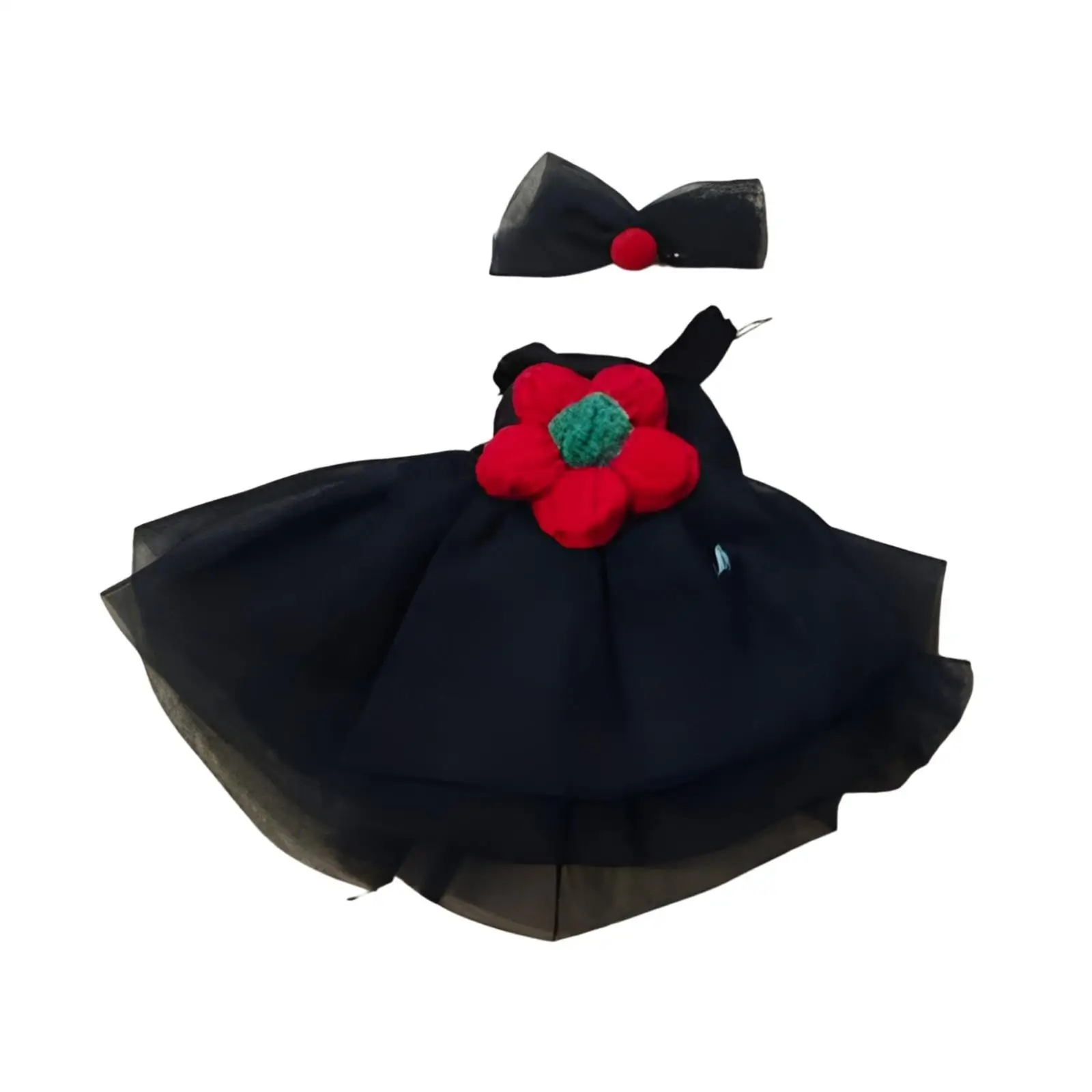 2x Fashion Dolls Dress and Hairpin, Handmade Clothing Accessories, Miniature Clothes for 17cm Girl Dolls Halloween Gift
