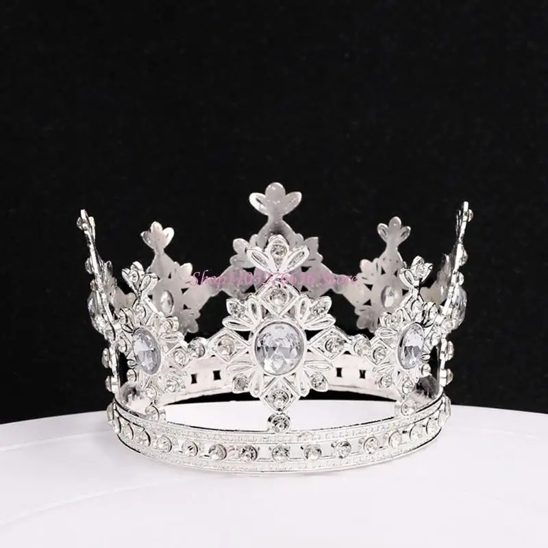 R6FD Baby Crystal For Rinestone Crown Mini Wedding Headband Princess Girls Decoración fiestas cumpleaños Accesorios - imagen 3