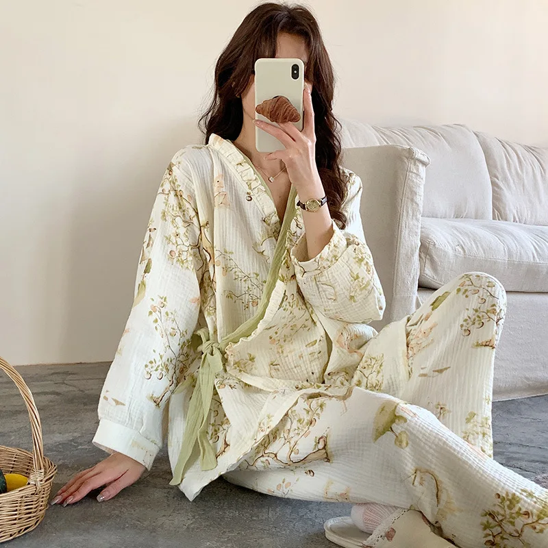 100% de algodón fino para maternidad, ropa de dormir de lactancia, traje de talla grande, ropa holgada para dormir, ropa para mujeres embarazadas, pijamas de embarazo - imagen 5