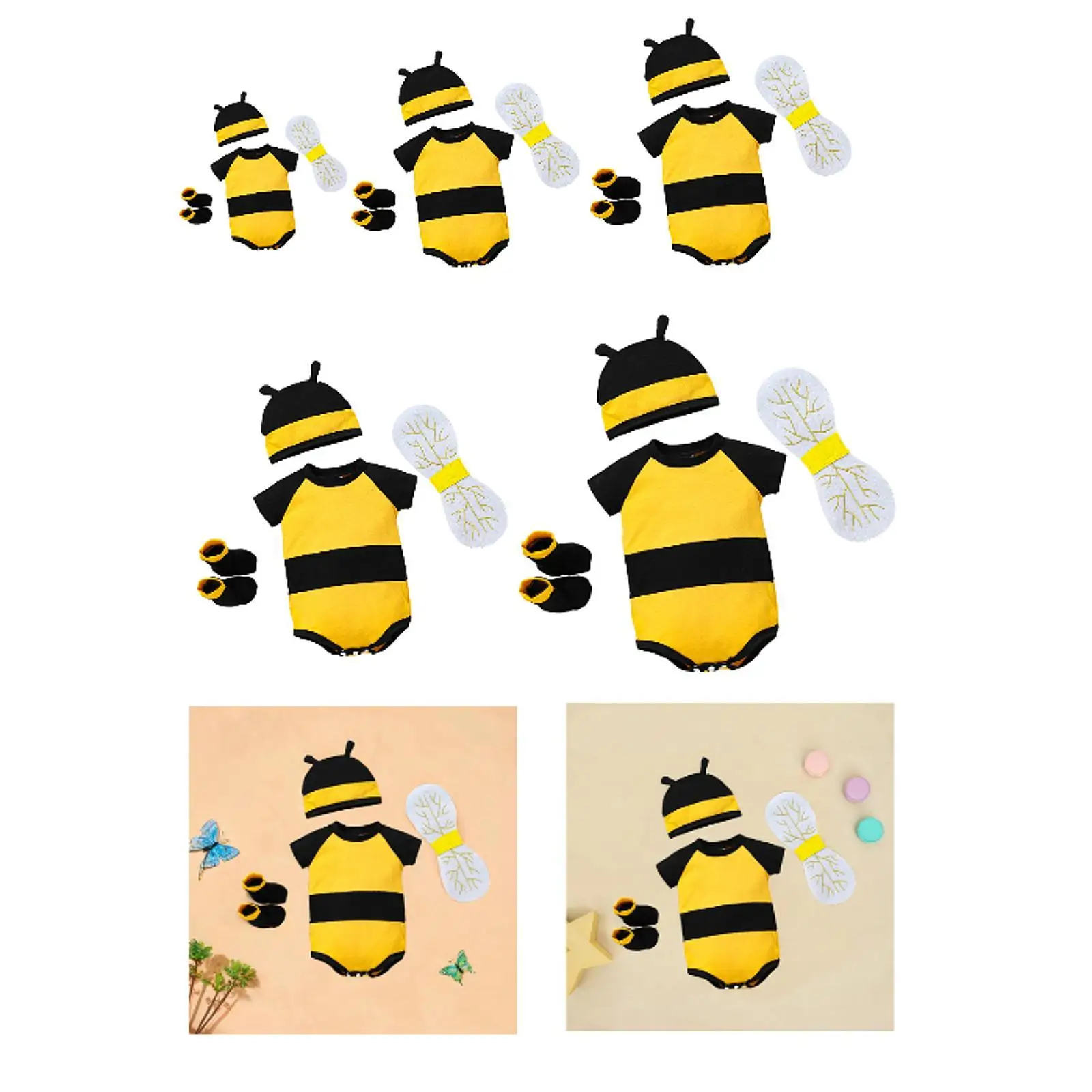 Honey Bee Bodysuit Cute Halloween Costume for Photo Props Role Playing Party