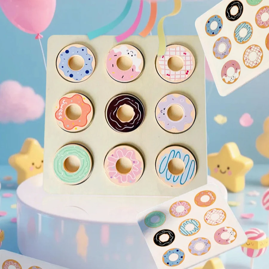 Bloques y rompecabezas de madera Donut – Juguete educativo infantil - imagen 5