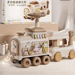 Andador de empuje para bebés con tren de vapor y dirección segura