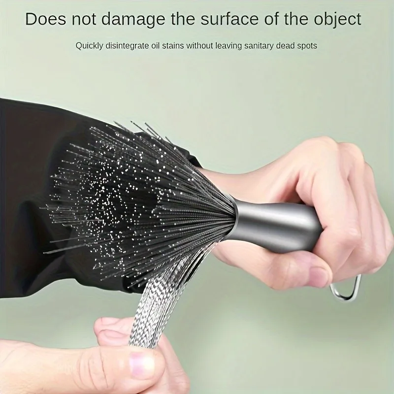 Cepillo de cocina de acero inoxidable con mango largo (1/2PCS) - Exfoliante duradero para lavar ollas |   Multiuso para Platos/Partenes/limpieza - imagen 3