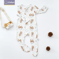 Elinfant Mono pijama algodón bambú para bebé con pies