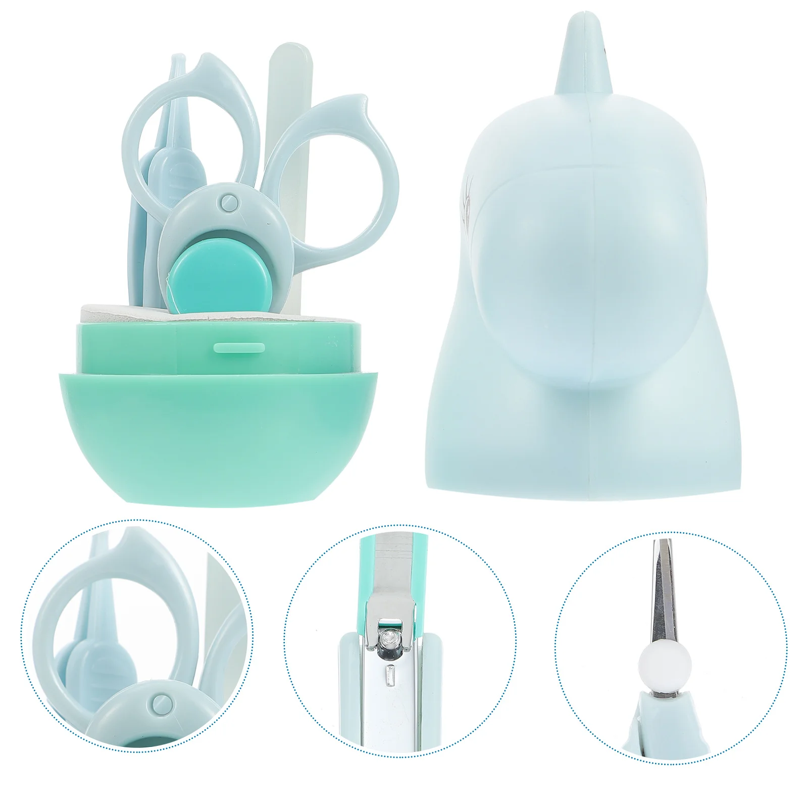 4 Uds cortaúñas para bebés tijeras infantiles pinzas Kit de lima de uñas diseño creativo herramienta de aseo ergonómica portátil