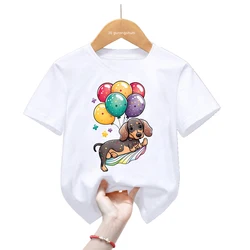 Camiseta divertida con perro salchicha kawaii para niños – Verano