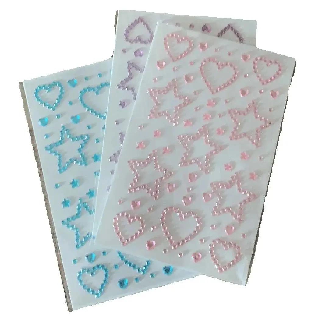 Pegatinas de cristal acrílico con forma de corazón y estrella 3D, diamantes de imitación autoadhesivos, manualidades de decoración DIY, regalos - imagen 4