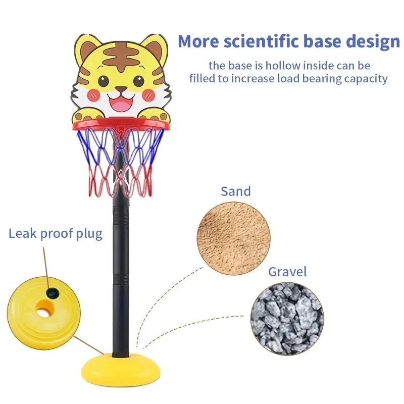 1 Juego de soporte para aro de baloncesto para niños, altura ajustable, fácil montaje, juego interior y exterior, plástico duradero, perfecto para cumpleaños - imagen 4