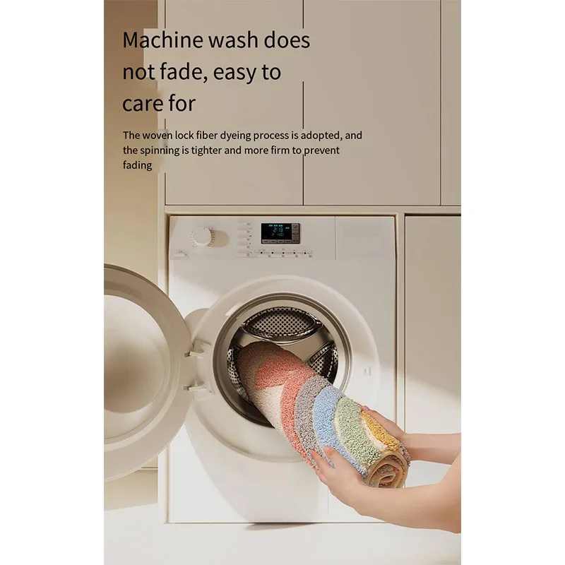 Alfombra de baño absorbente de arcoíris, alfombra de baño antideslizante, felpudo de lana de microfibra, alfombra lateral para bañera, alfombrillas para suelo de balcón, almohadilla para pies - imagen 4