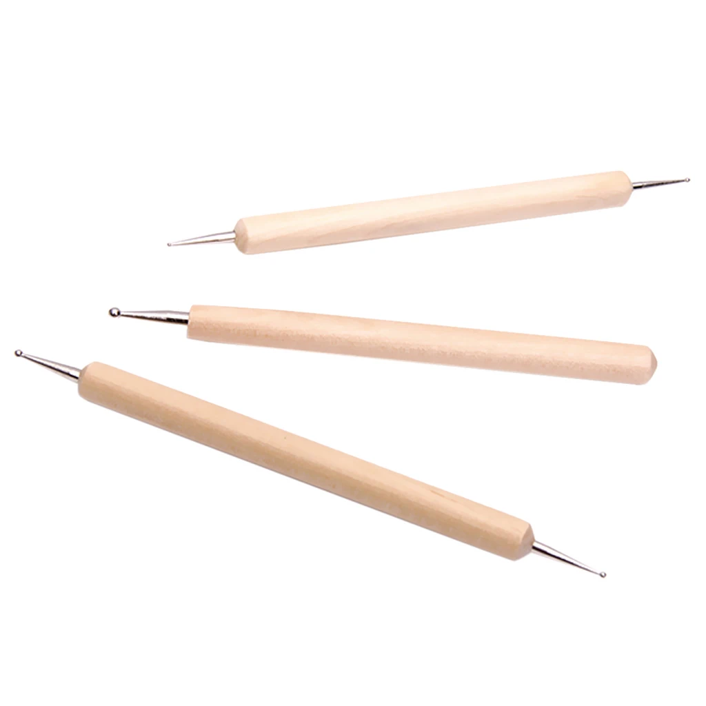3x Stainless Steel Ball Styluses Tool Set for Embossing Pattern Clay Sculpting
