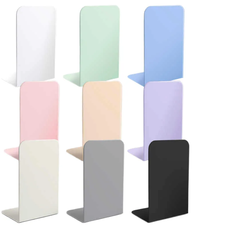 Sujetalibros de Metal Simple INS, sujetalibros antideslizante de escritorio, organizador de libros para estudiantes, sujetalibros, estante de almacenamiento de libros grueso grande, 2 uds. - imagen 2