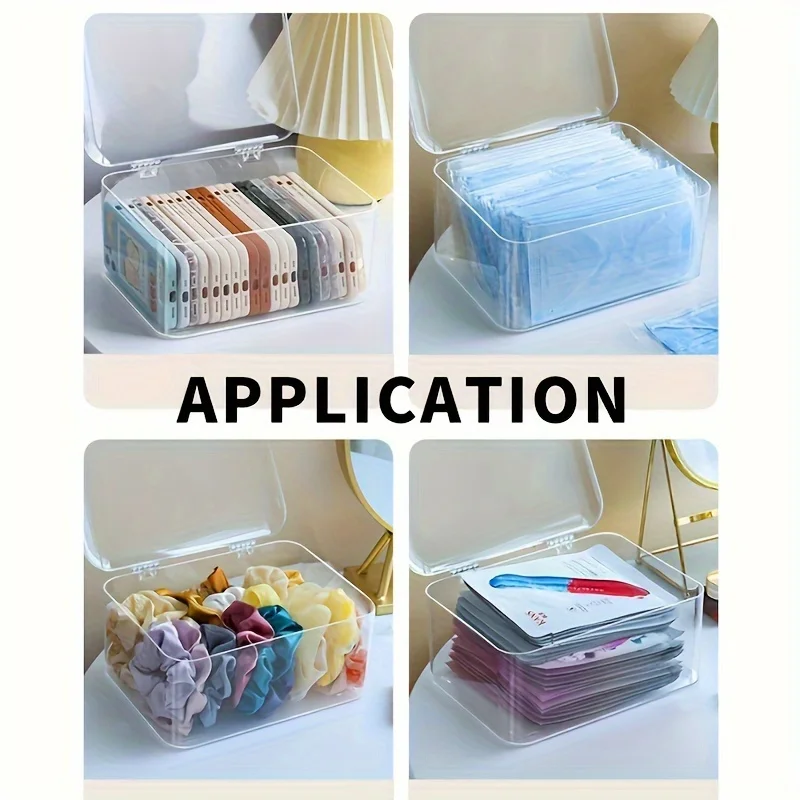 Caja de almacenamiento de acrílico transparente con diseño de concha: organizador multiusos para el hogar, la oficina, el baño y los elementos esenciales - imagen 2