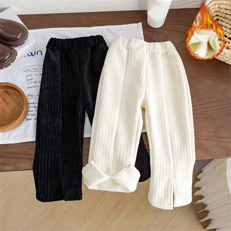 Pantalones acolchados de invierno para niña – Algodón cálido con caída acampanada