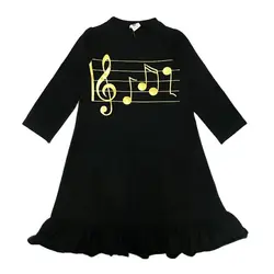 Vestido niña algodón con volantes manga larga