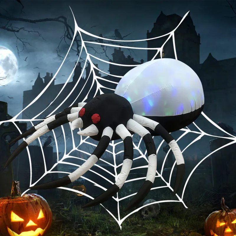 Araña inflable LED gigante para Halloween – Decoración de jardín - imagen 5