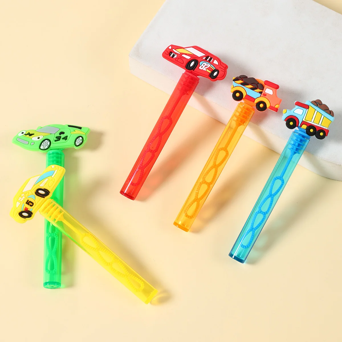 Vehículo de ingeniería, coche de carreras, tubo de burbuja, botella de jabón, construcción, decoración de fiesta de cumpleaños para niños, juguetes, regalos, Baby Shower - imagen 2