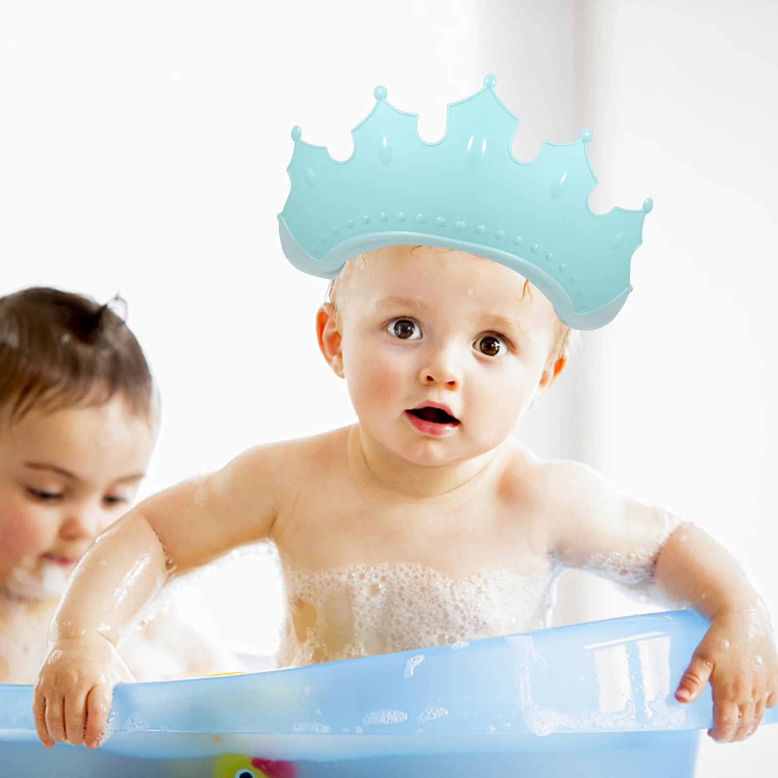1 Juego de gorro de baño para bebé, protector ajustable para lavado de cabello, visera, cepillo para lavar el cabello, gorro de ducha, protección de baño para niños pequeños - imagen 4