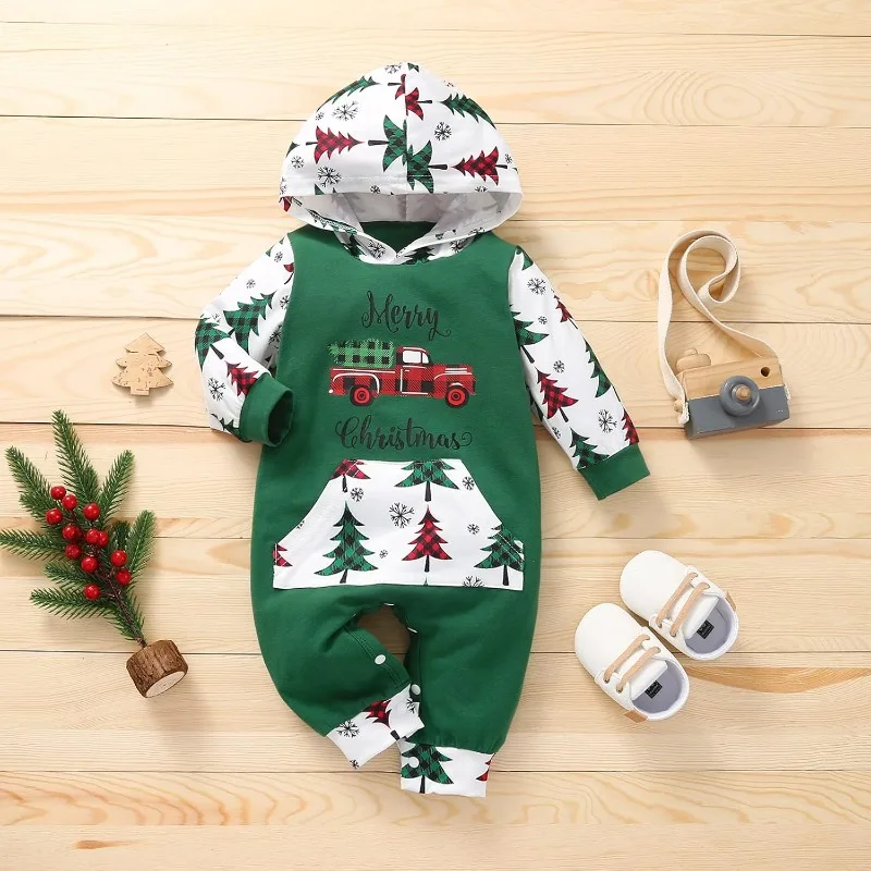 Mameluco Navidad bebé con capucha y bolsillos - imagen 3