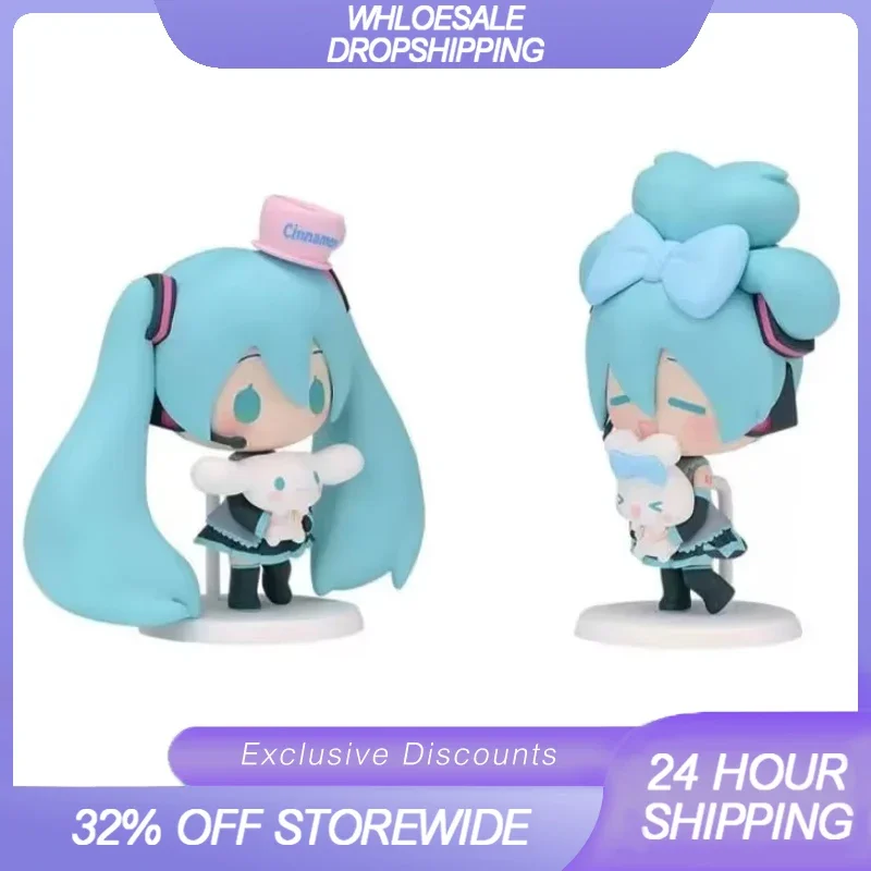 Hatsune Miku Cinnamoroll figura de felpa de PVC lindo Anime decoración juguete para regalo para niños coleccionistas regalo de cumpleaños