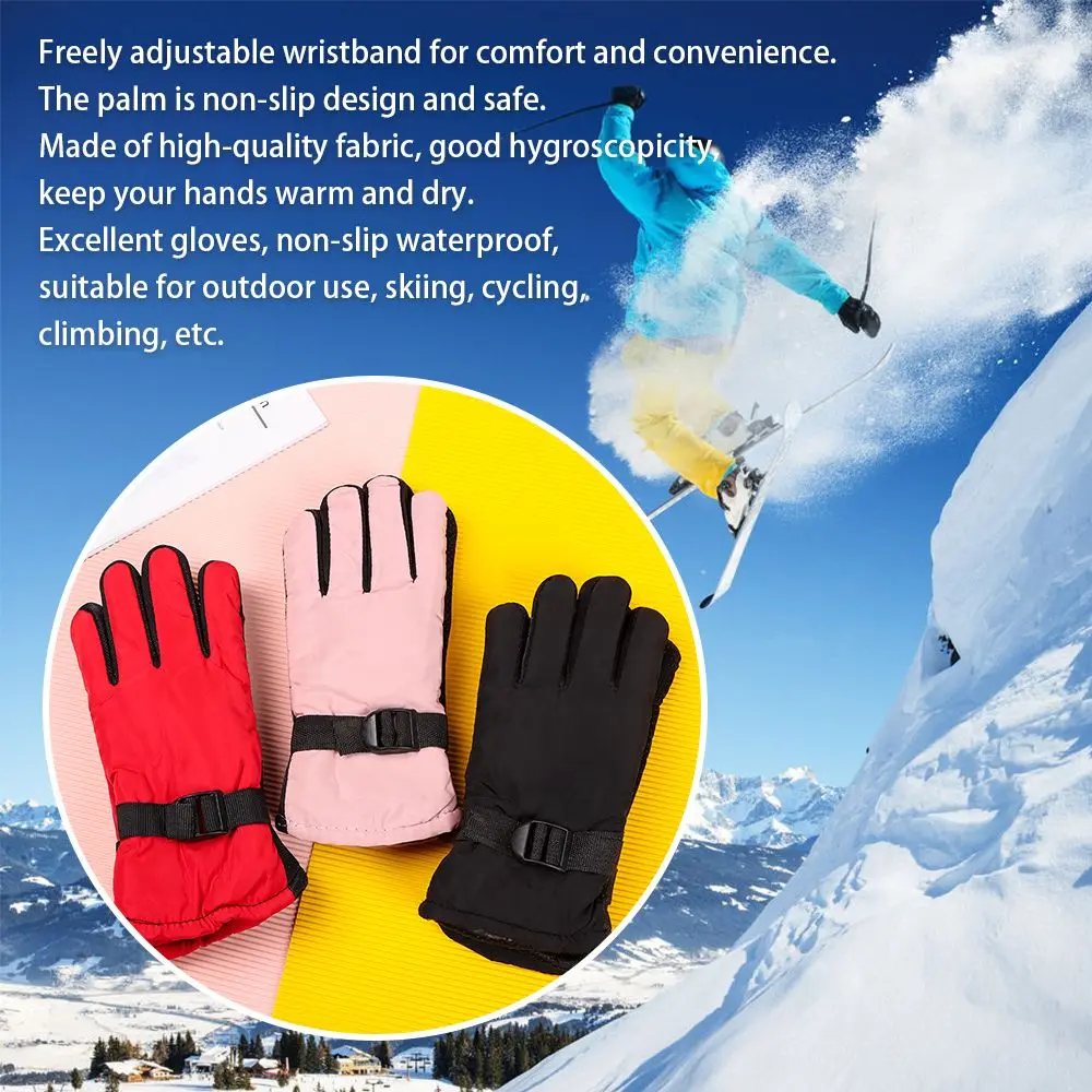 1 par de guantes para niños y niñas, guantes de esquí cálidos impermeables para invierno para adultos, mitones para niños, guantes para nieve al aire libre - imagen 3