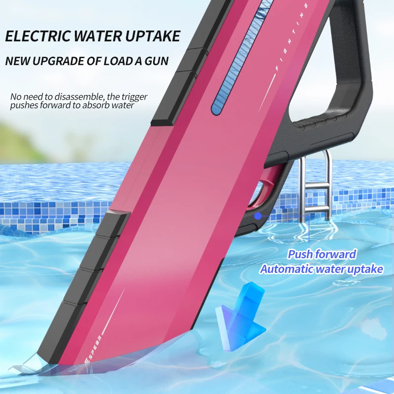 Pistola de agua eléctrica totalmente automática, juguetes de verano al aire libre para niños, pistolas de pulverización, pistola de agua de disparo continuo, juguete de piscina - imagen 4