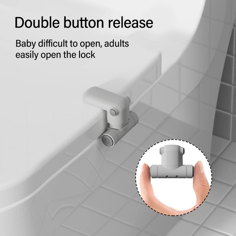1 cerradura de inodoro para bebé, cerradura de seguridad a prueba de niños para asiento de inodoro de baño, instalación rápida, fácil desbloqueo de doble botón - imagen 2
